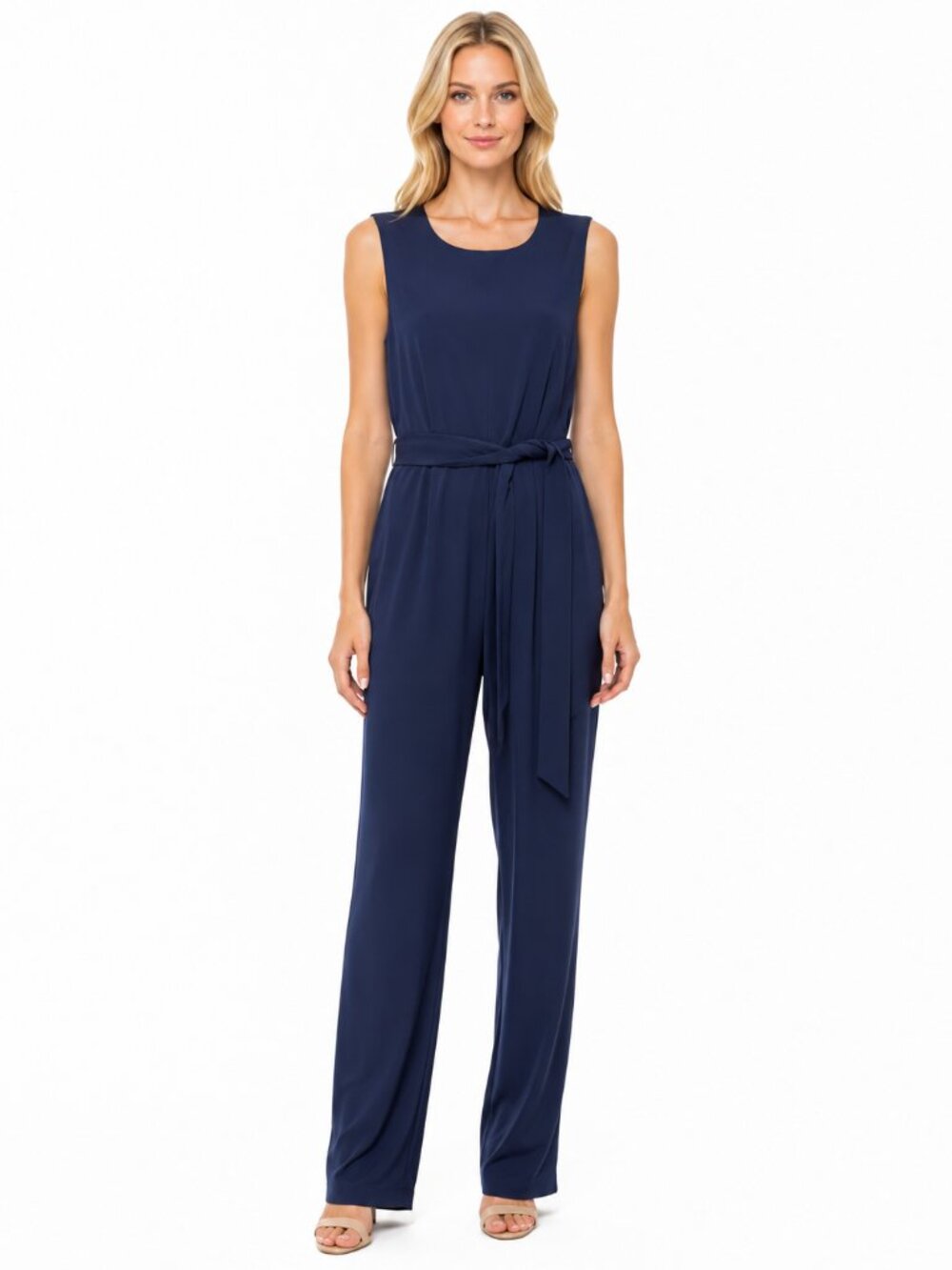 Antonio Melani NWT Barbara Cobalt Crepe Sleeveless Tie Waist Jumpsuit Size 8